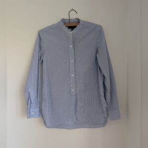 Nili Lotan Faye Blue Striped Button-Up Shirt